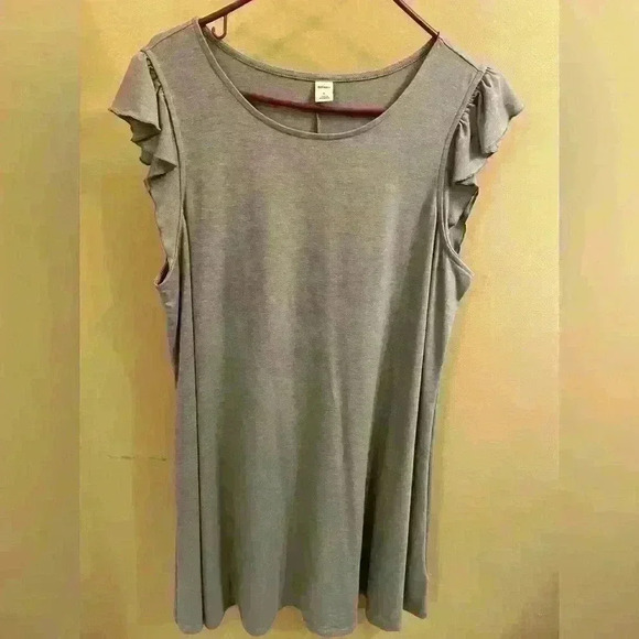 Women's Old Navy Heather Gray Short Sleeve Dress With Flutter Sleeves - Picture 1 of 2